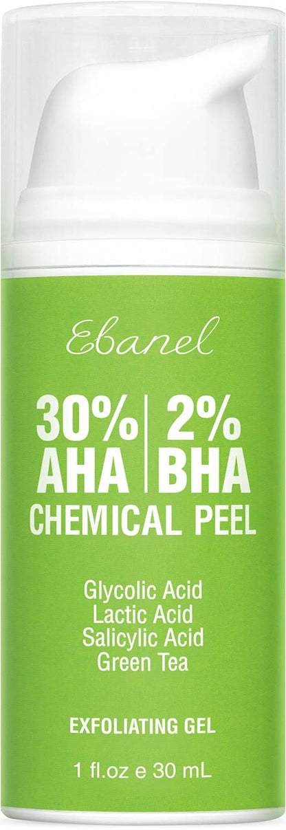 Ebanel Chemical Peel for Face, AHA BHA Exfoliator, Glycolic Acid Peel, Salicylic & Lactic Acid Face Peeling Gel, Infused with Green Tea & Chamomile for Acne Scars, Dark Spots, Wrinkles, Fine Lines - dailyvitalstore