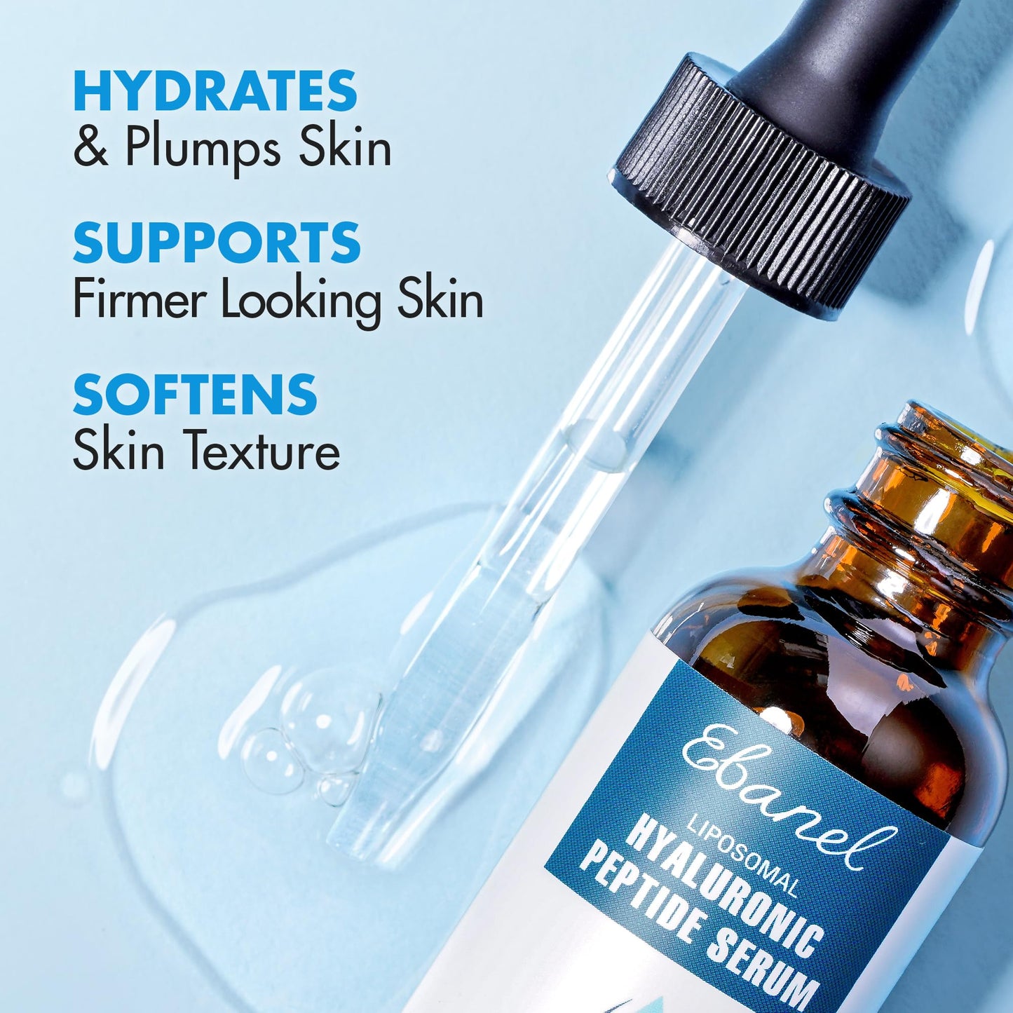 Ebanel Hyaluronic Acid Serum for Face with Peptides & Niacinamide, Hydrating Face Serum for Women, Age-Defying Formula Infused with Vitamins B, C & E to Plump, Firm & Smooth Skin - dailyvitalstore