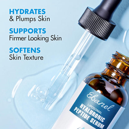 Ebanel Hyaluronic Acid Serum for Face with Peptides & Niacinamide, Hydrating Face Serum for Women, Age-Defying Formula Infused with Vitamins B, C & E to Plump, Firm & Smooth Skin - dailyvitalstore