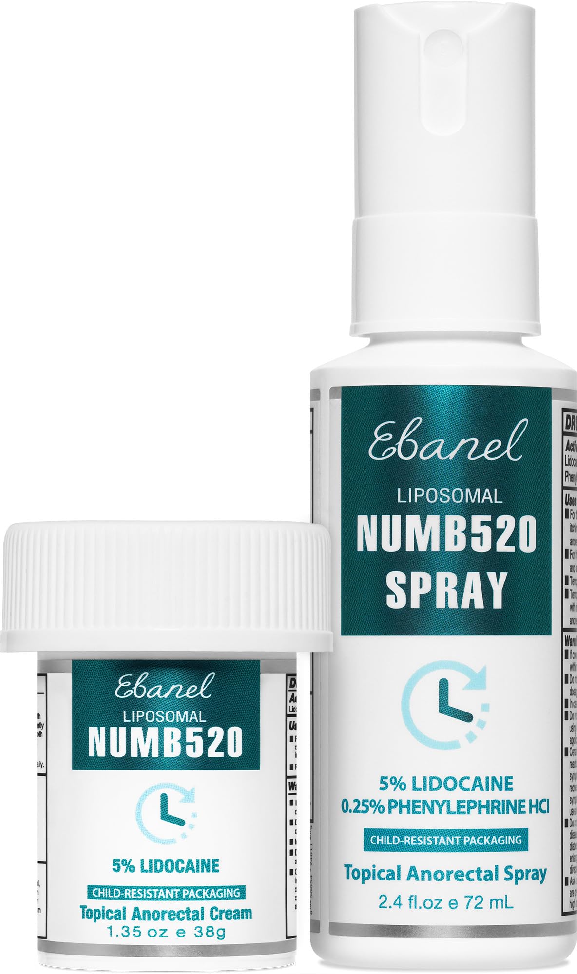 Ebanel Set of 5% Lidocaine Numbing Cream and 5% Lidocaine Spray Pain Relief Numbing Spray for Skin, Maximum Strength Topical Anesthetic to Numb Pain Burn Itch for Local and Anorectal Uses - dailyvitalstore