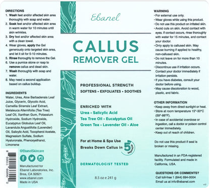 Ebanel Set of Professional Callus Remover for Feet, and Urea Cream 40% Plus Salicylic Acid 2%, Heel Foot Callus Remover Gel Exfoliator Dead Skin Cuticle Removal Toenail Softener Keratolytic Pedicure - dailyvitalstore