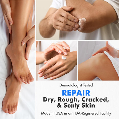 Ebanel Urea Cream 40% plus Salicylic Acid 2%, Foot Cream for Dry Cracked Heels Feet Knees Elbows Hands, Foot Dead Skin Cuticle Callus Remover Toenail Softener, Keratolytic Skin Barrier Repair, 3-Pack - dailyvitalstore