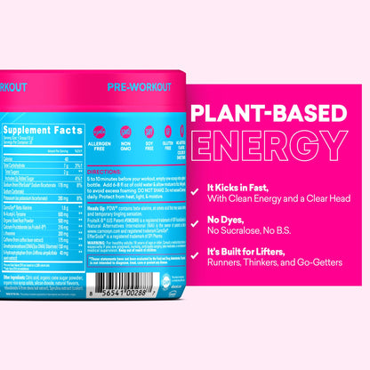 EBOOST POW Natural Pre Workout Powder – 20 Servings - Blue Raspberry - A PreWorkout Supplement for Performance, Joint Mobility Support, Energy - Men and Women - dailyvitalstore