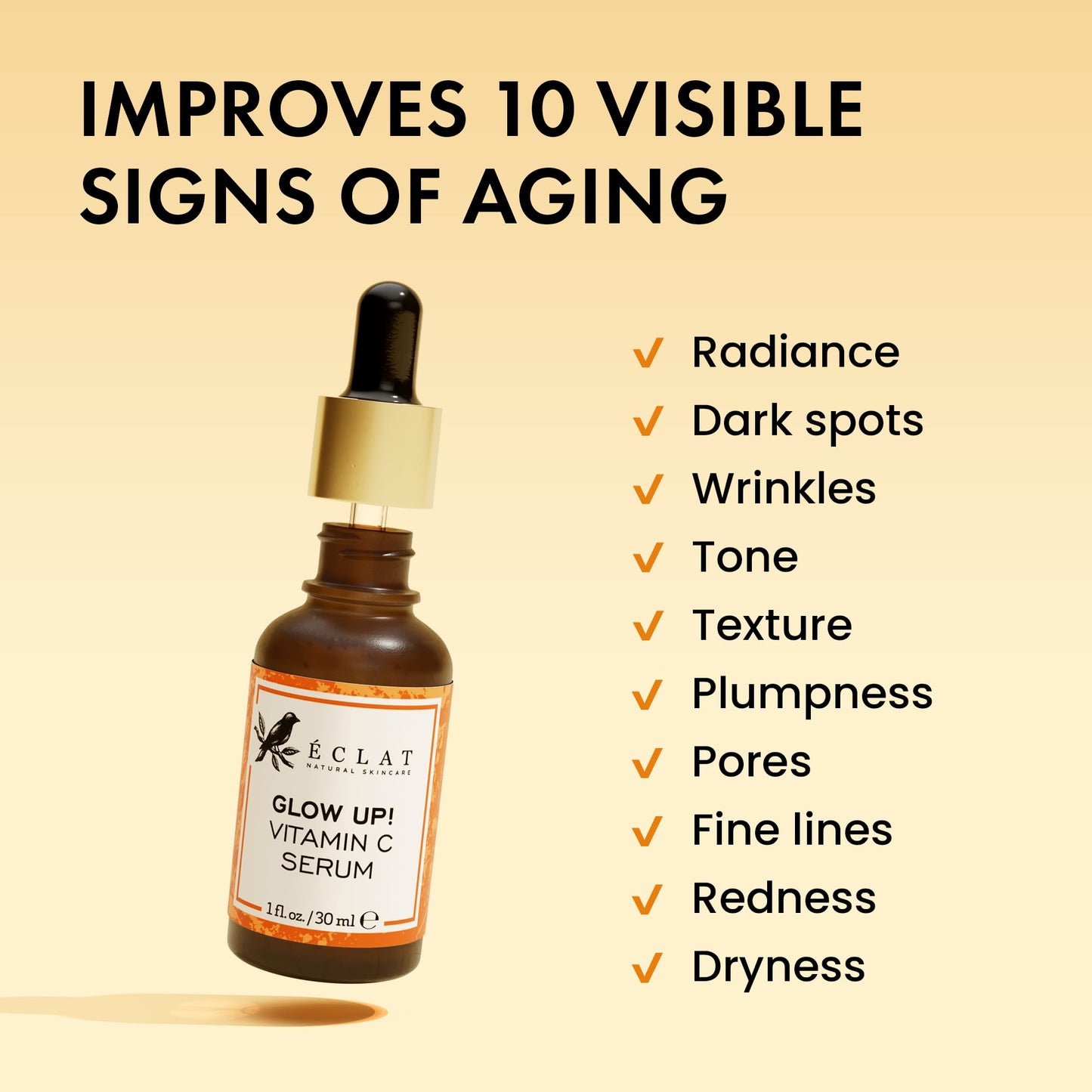 Eclat Skincare Vitamin C Serum - Skin Care for Dark Spots, Vitamin C Serum for Face with Hyaluronic Acid, Ferulic Acid, & Vit E - dailyvitalstore