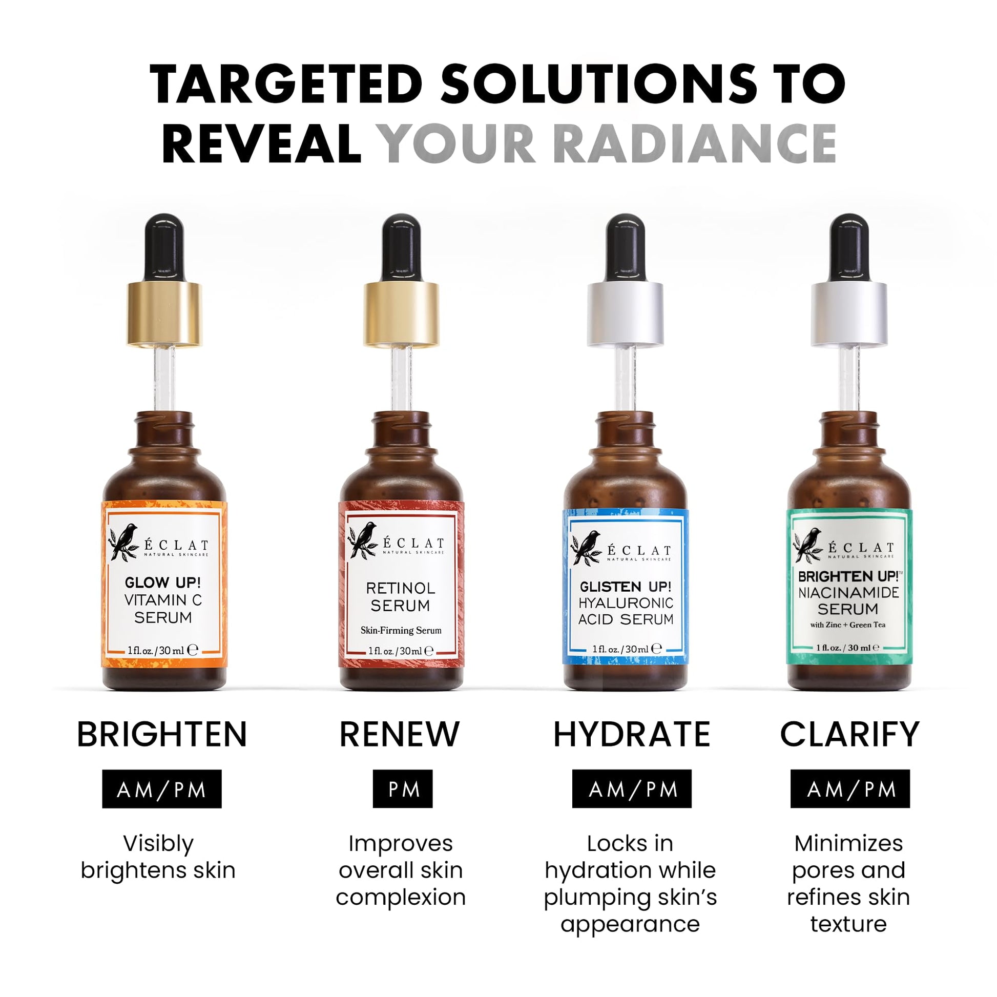 Eclat Skincare Vitamin C Serum - Skin Care for Dark Spots, Vitamin C Serum for Face with Hyaluronic Acid, Ferulic Acid, & Vit E - dailyvitalstore