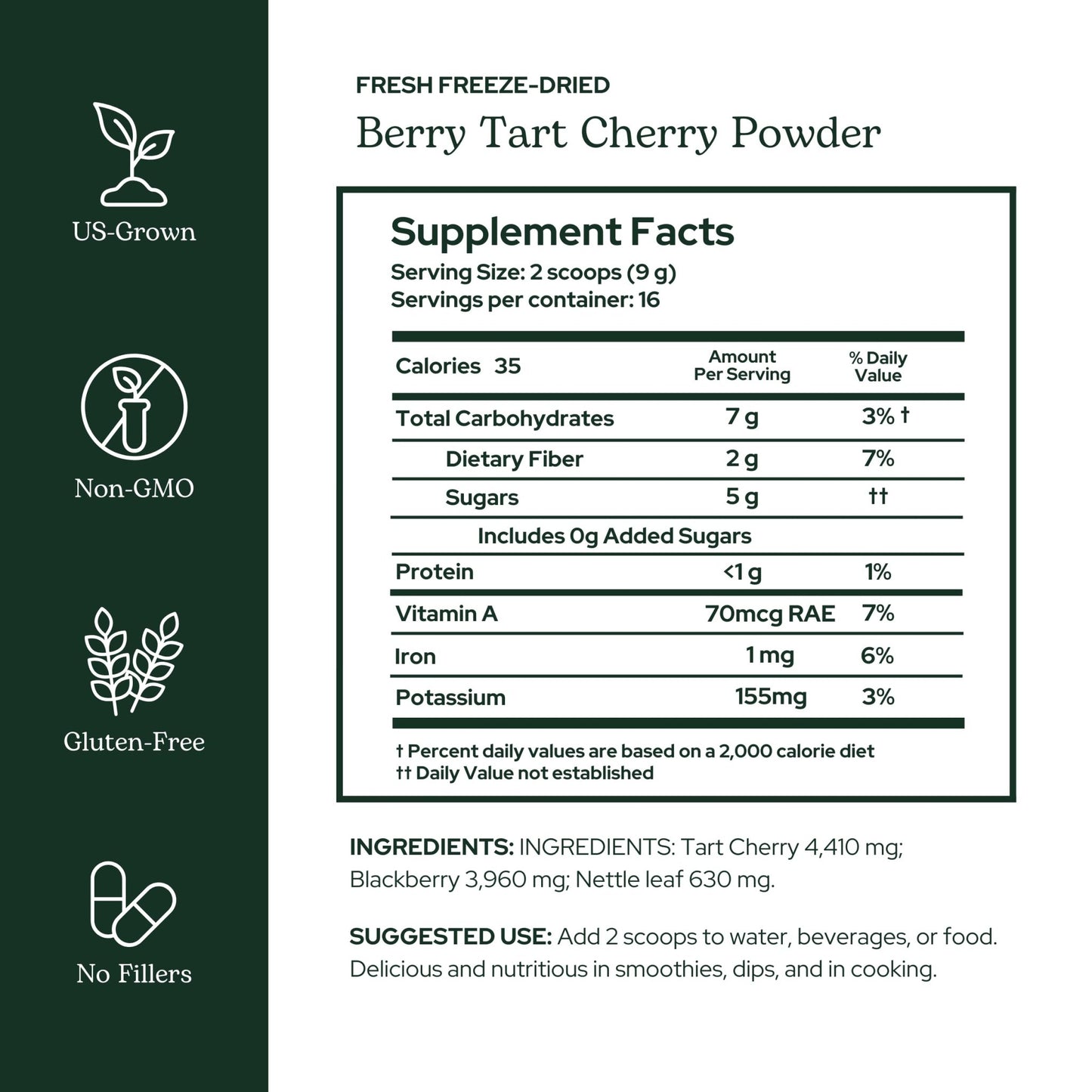 Eclectic Herb - Berry Tart Cherry Powder | Joint Support Supplement | Superfood Vitamin & Mineral Supplement | Freeze Dried, Vegan, Non-GMO, Gluten-Free (5.1 oz | 144 g) - dailyvitalstore