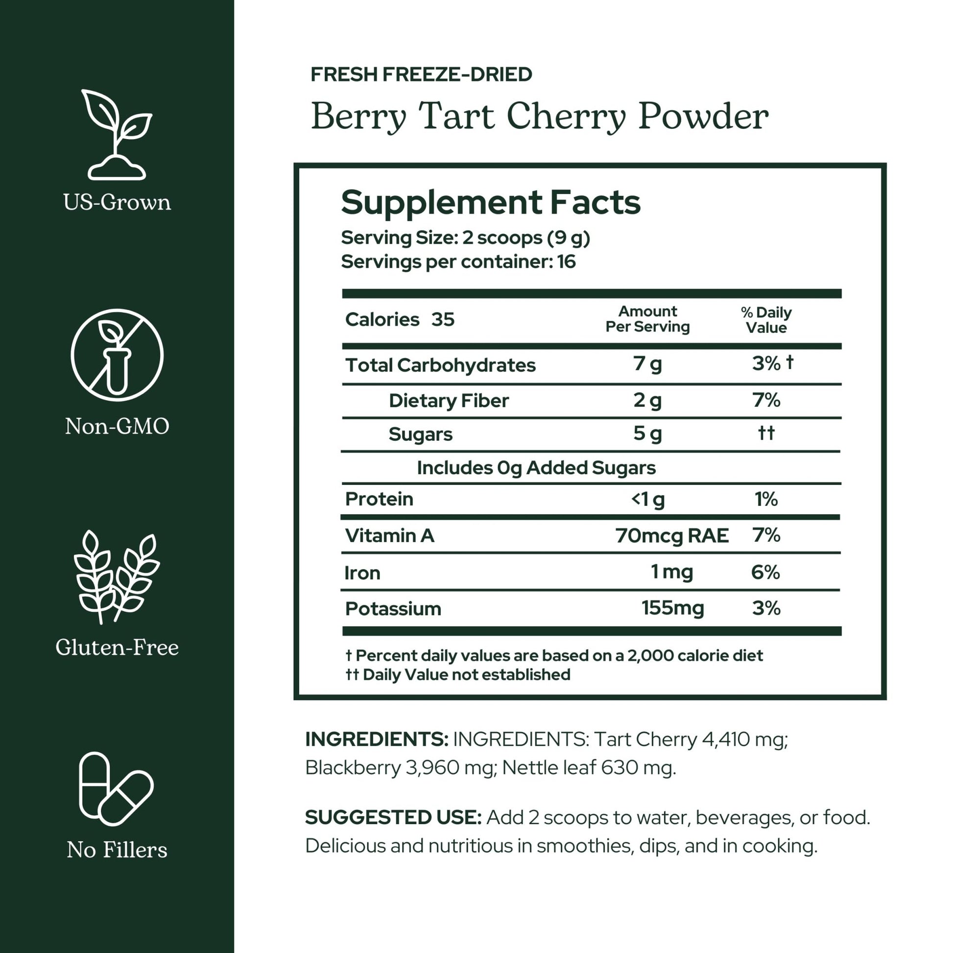 Eclectic Herb - Berry Tart Cherry Powder | Joint Support Supplement | Superfood Vitamin & Mineral Supplement | Freeze Dried, Vegan, Non-GMO, Gluten-Free (5.1 oz | 144 g) - dailyvitalstore