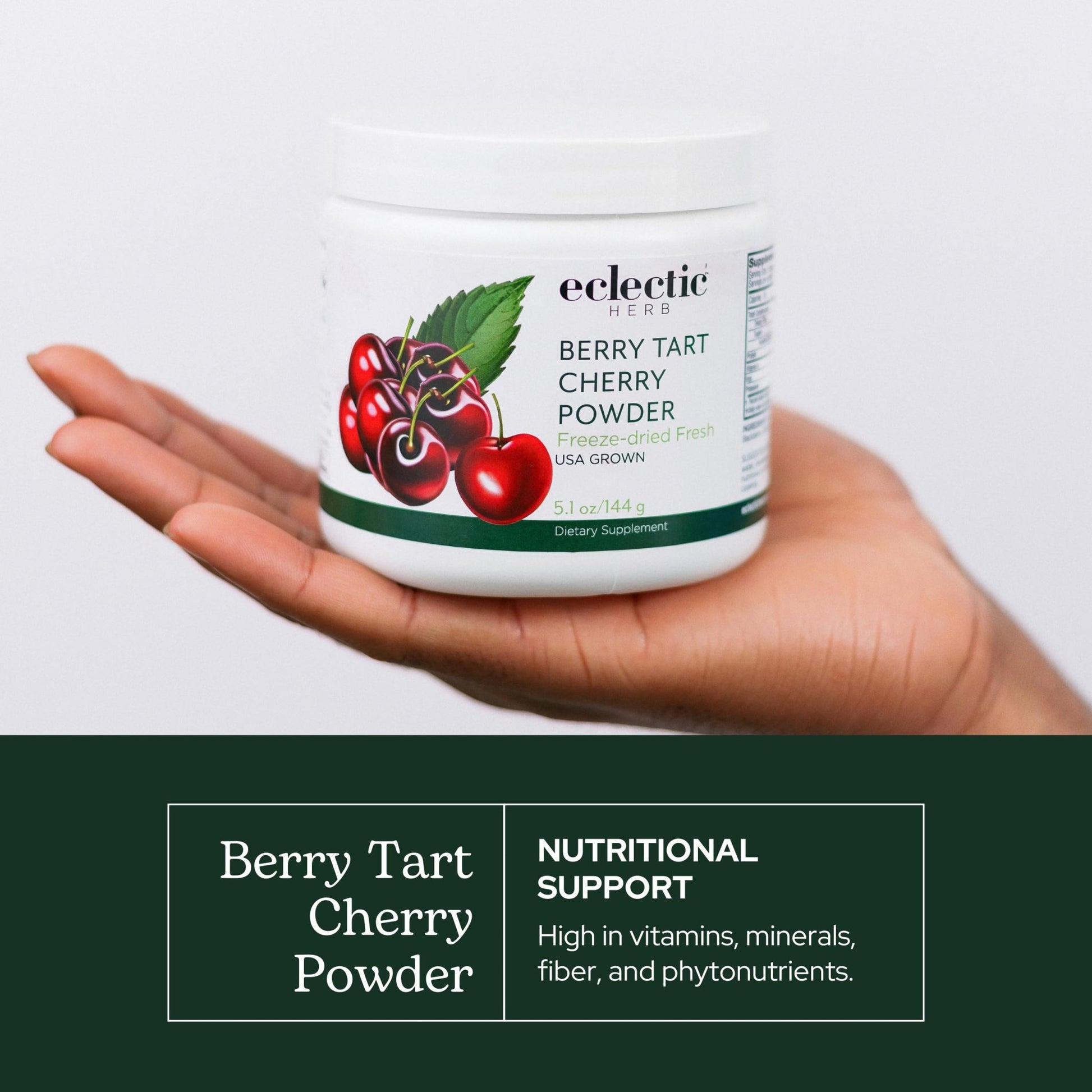 Eclectic Herb - Berry Tart Cherry Powder | Joint Support Supplement | Superfood Vitamin & Mineral Supplement | Freeze Dried, Vegan, Non-GMO, Gluten-Free (5.1 oz | 144 g) - dailyvitalstore