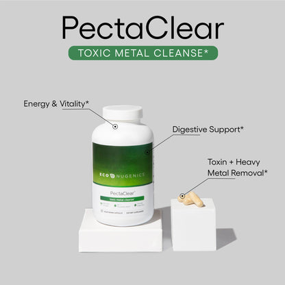 EcoNugenics PectaClear Detox Supplement for Toxic Metal Cleanse – Naturally & Safely Eliminates Toxins for Gut, Liver & Kidney Detox & Repair – Helps with Energy - dailyvitalstore
