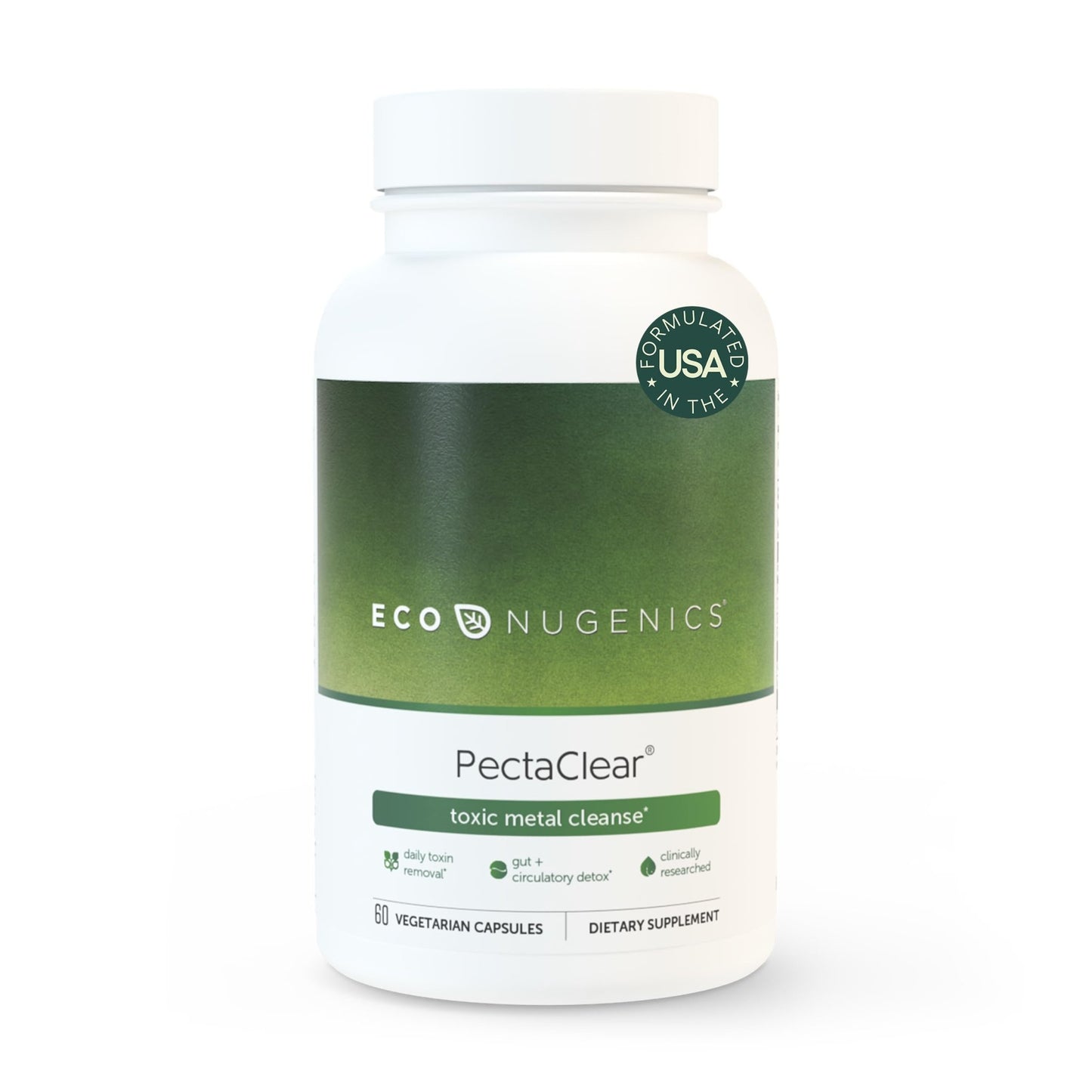 EcoNugenics PectaClear Detox Supplement for Toxic Metal Cleanse – Naturally & Safely Eliminates Toxins for Gut, Liver & Kidney Detox & Repair – Helps with Energy - dailyvitalstore