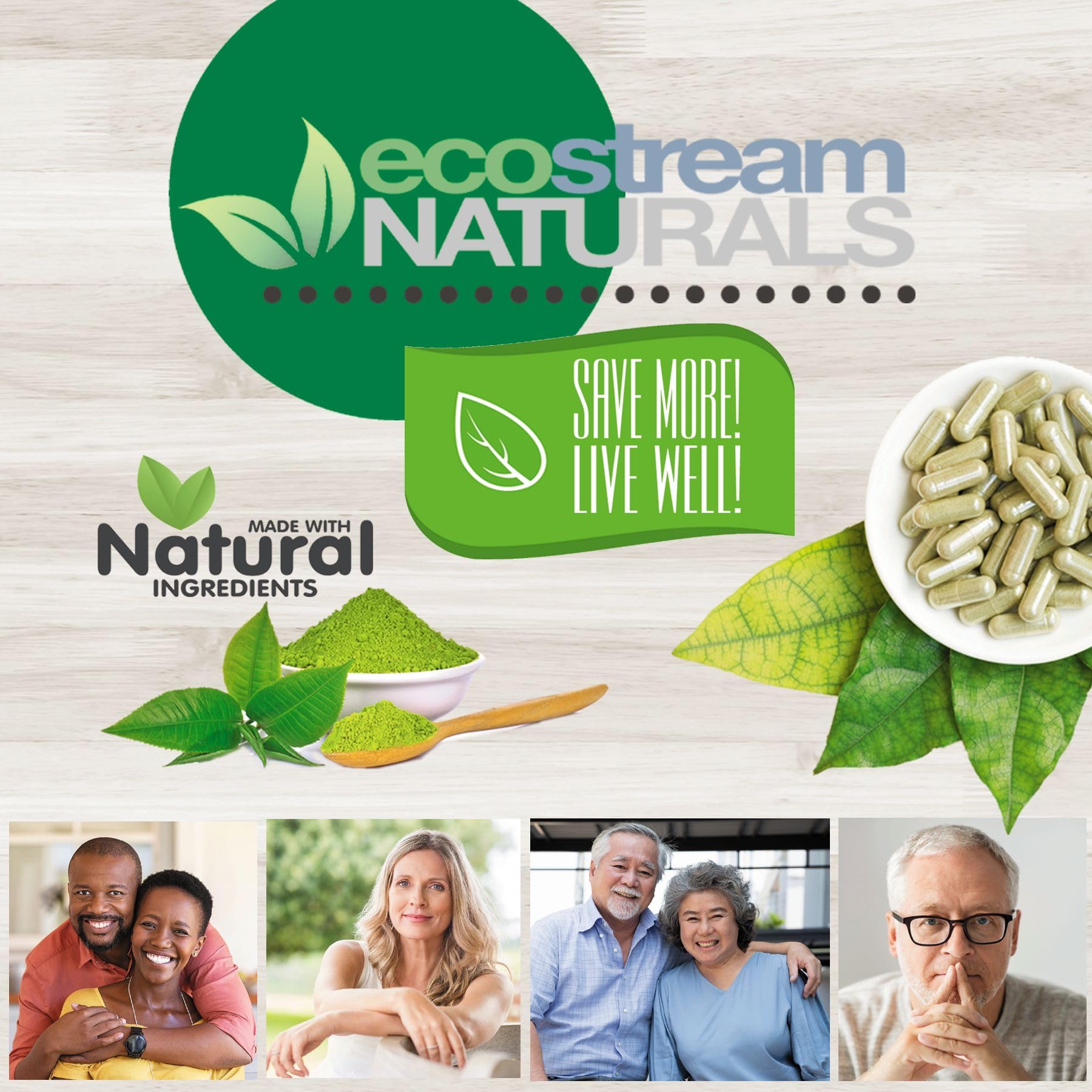 ecostream Naturals Vital First Daily Greens Superfood Powder 50 Whole Super Foods with Spirulina, Chlorella, Flax Seed, Fiber and Enzymes with Organic Greens - 30 Servings - dailyvitalstore
