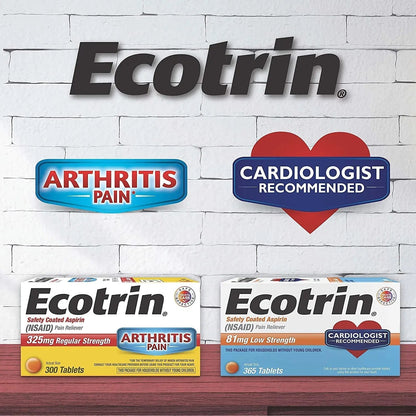 Ecotrin Low Strength Safety Coated Aspirin, NSAID 81mg, 45 count (2 Pack) - dailyvitalstore