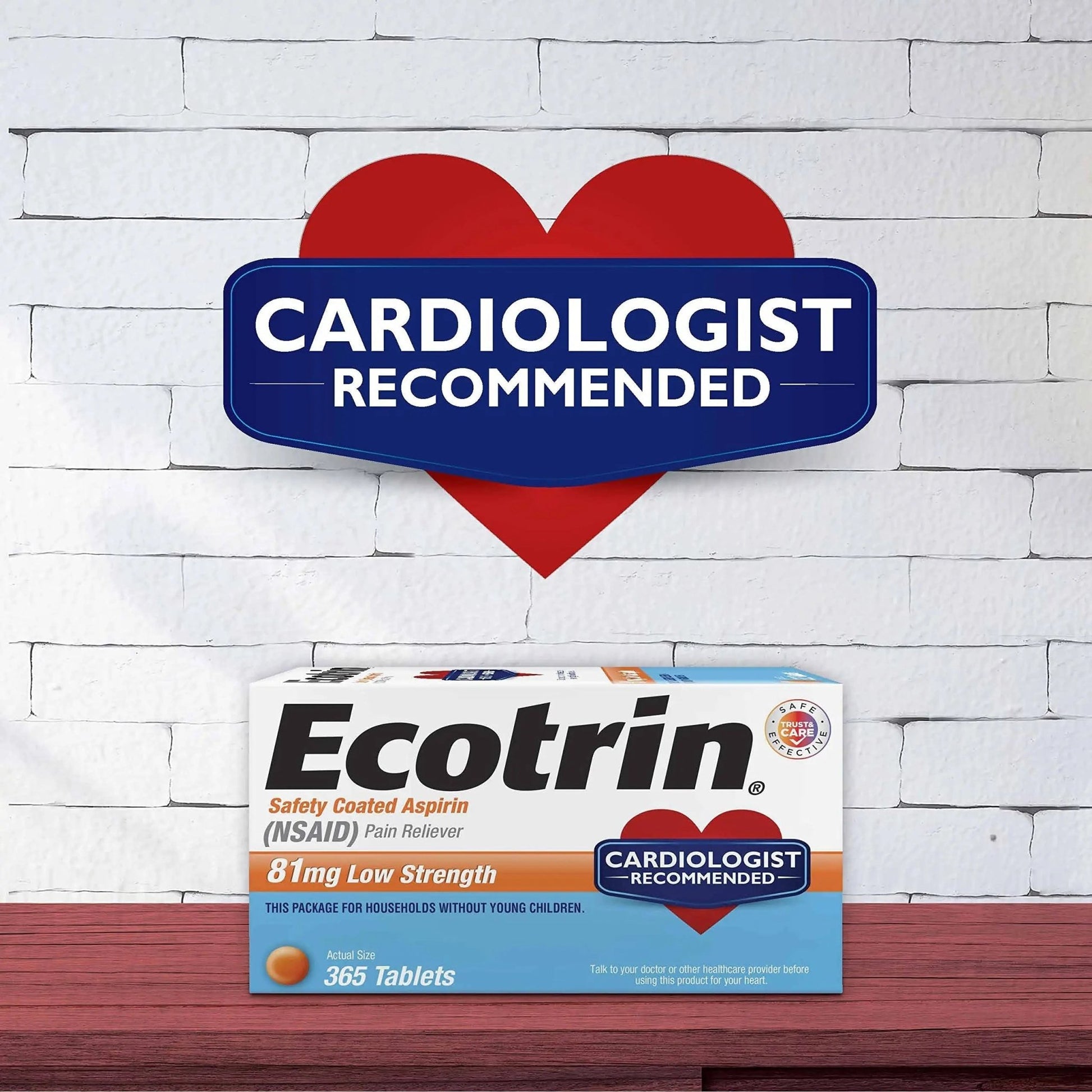 Ecotrin Low Strength Safety Coated Aspirin, NSAID 81mg, 45 count (2 Pack) - dailyvitalstore