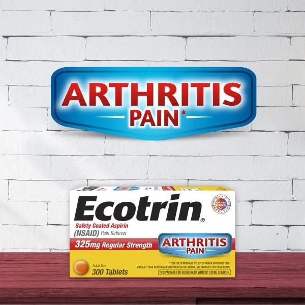 Ecotrin Regular Strength Safety Coated Aspirin | Arthritis Pain | 300 Tablets (2 Pack) - dailyvitalstore