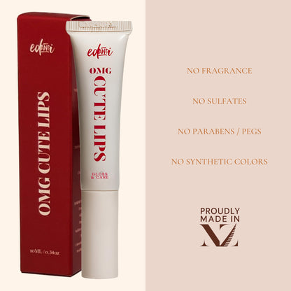edandi ed&i OMG Cute Lips – Lip Gloss for Women with Shea Butter for Hydration, Light Shimmer, Lip Tinted High Shine Finish, Long Lasting Lip Gloss in Red Vanilla Frosting, Lightweight & Non-sticky - dailyvitalstore