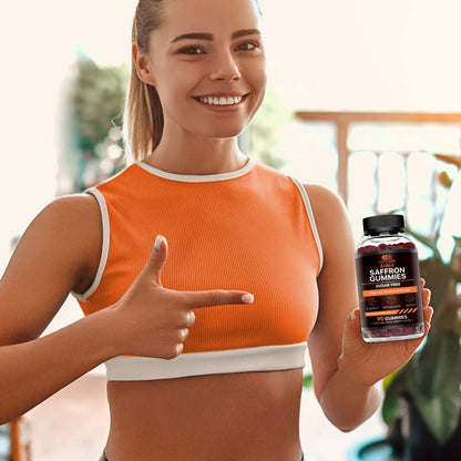 Effective Nutra Saffron Gummies for Adults 88.5mg - Mood Support & Stress Relief with GABA, Passion Flower - 5-in-1 Formula - Sugar-Free, Vegan, Non-GMO, Made in USA - 90 Count (45-Day Supply) - dailyvitalstore
