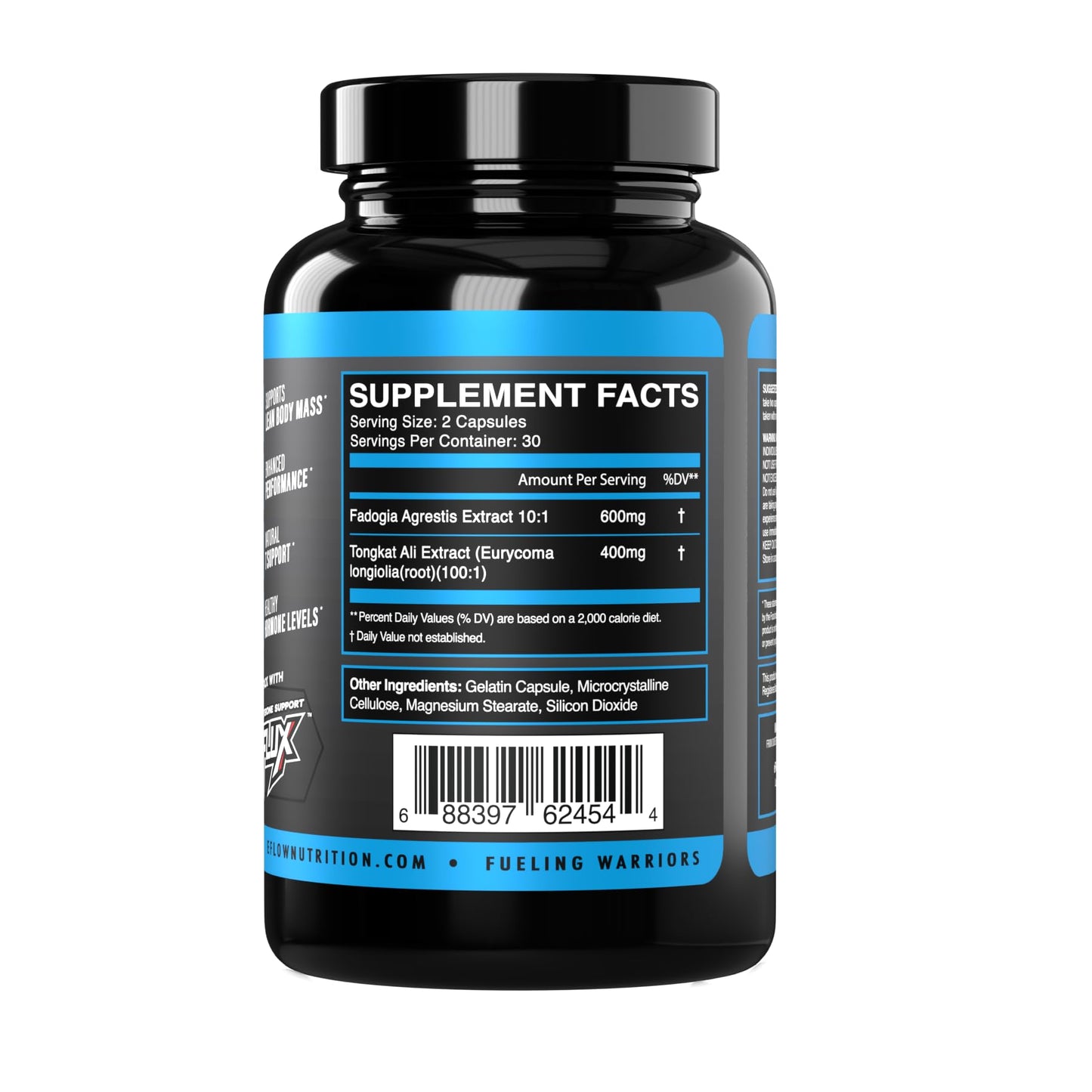 eFlow Nutrition Fadogia Agrestis + Tongkat Ali - [2-in-1] Natural Performance Supplement for Health and Wellness - Hormone, Energy, & Mood Support - Extract Powder (60 Capsules) - dailyvitalstore