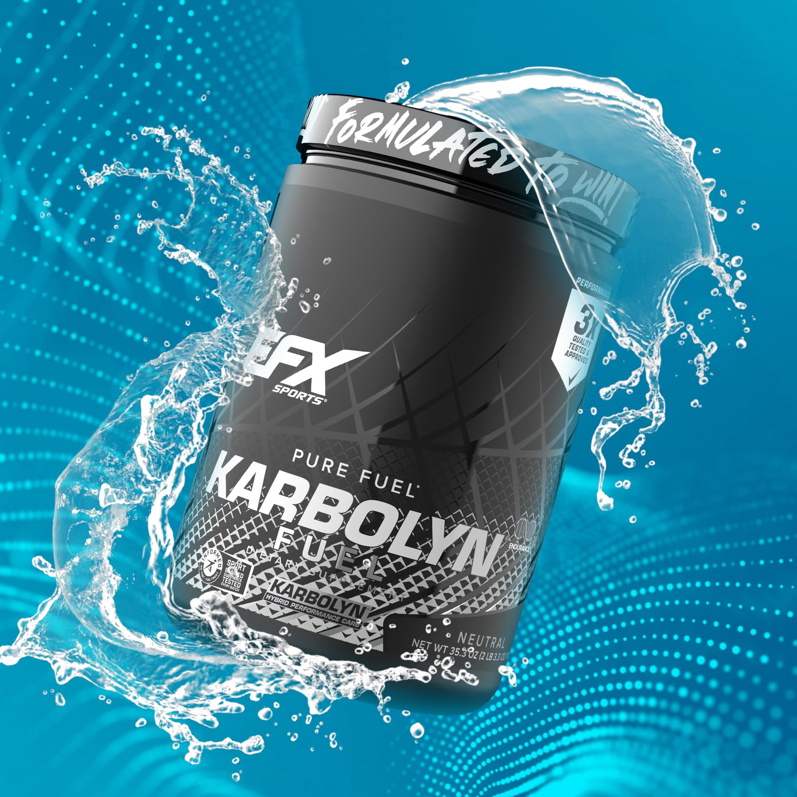 EFX Sports Karbolyn Fuel | Fast-Absorbing Carbohydrate Powder | Carb Load, Sustained Energy, Quick Recovery | Stimulant Free | 20 Servings (Neutral) - dailyvitalstore