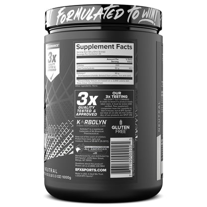 EFX Sports Karbolyn Fuel | Fast-Absorbing Carbohydrate Powder | Carb Load, Sustained Energy, Quick Recovery | Stimulant Free | 20 Servings (Neutral) - dailyvitalstore