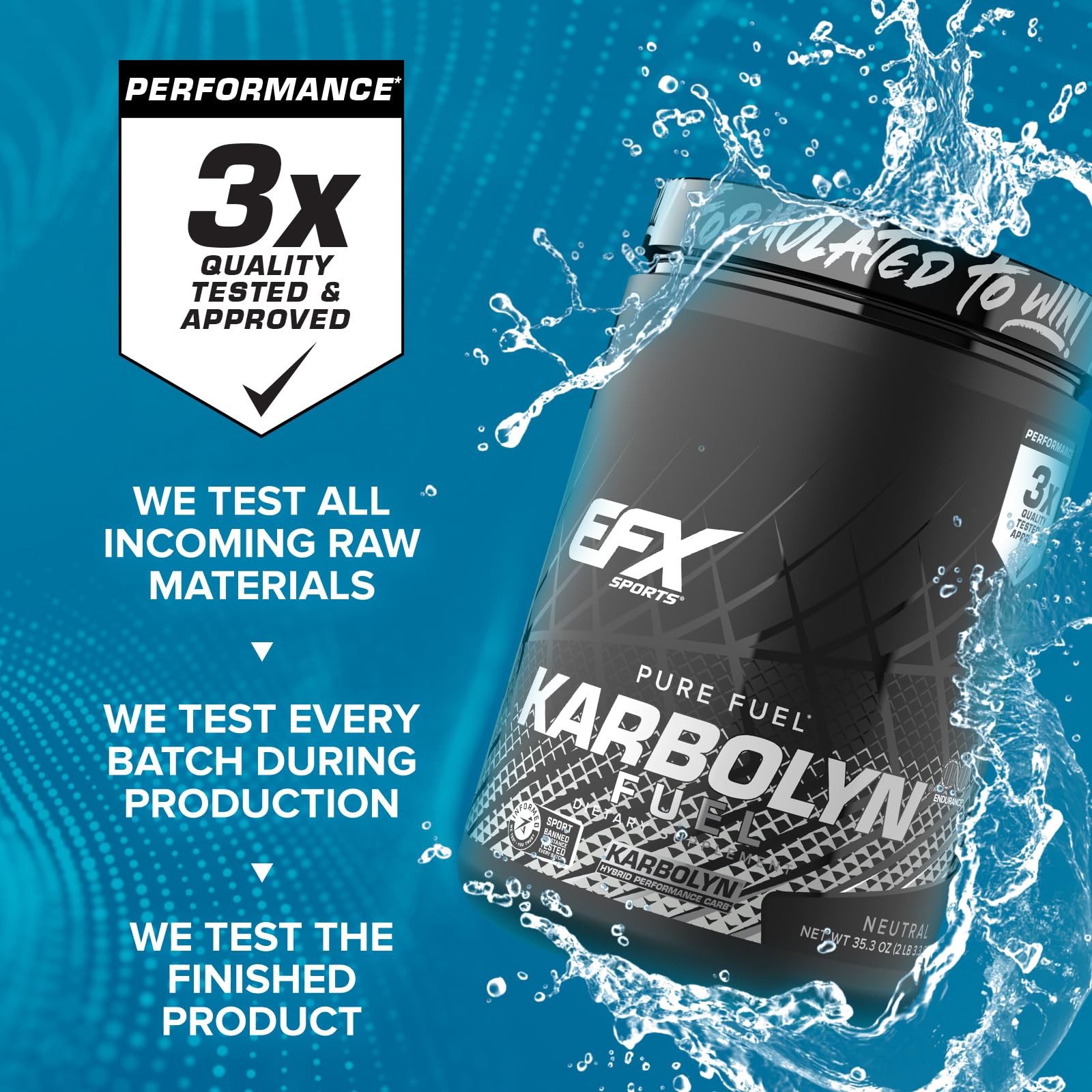 EFX Sports Karbolyn Fuel | Fast-Absorbing Carbohydrate Powder | Carb Load, Sustained Energy, Quick Recovery | Stimulant Free | 20 Servings (Neutral) - dailyvitalstore