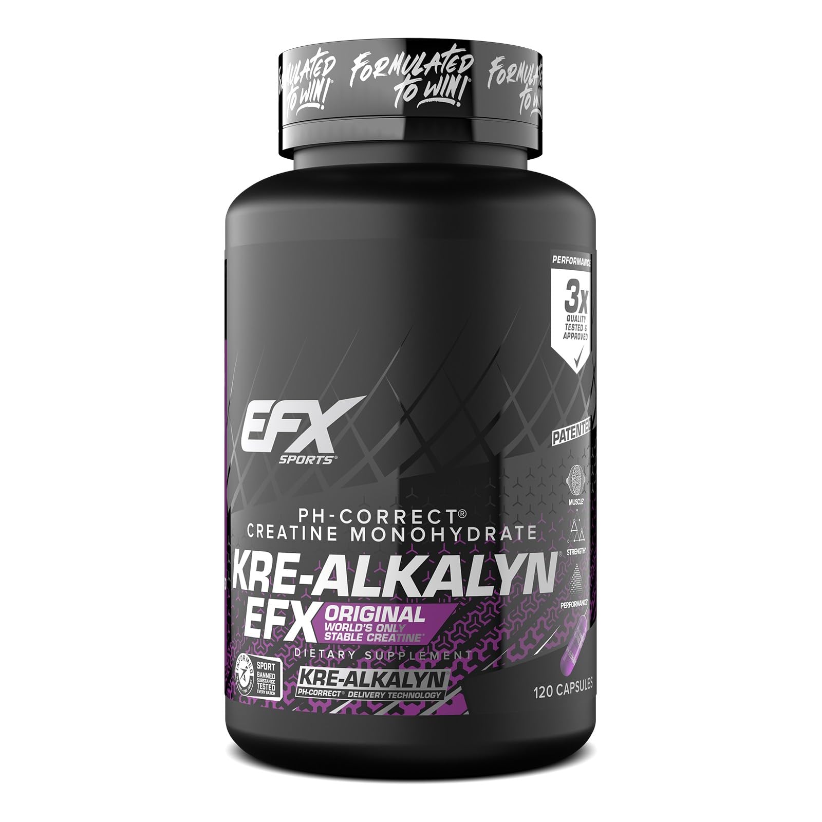 EFX Sports Kre-Alkalyn EFX | pH Correct Creatine Monohydrate Pill Supplement | Strength, Muscle Growth & Performance - dailyvitalstore