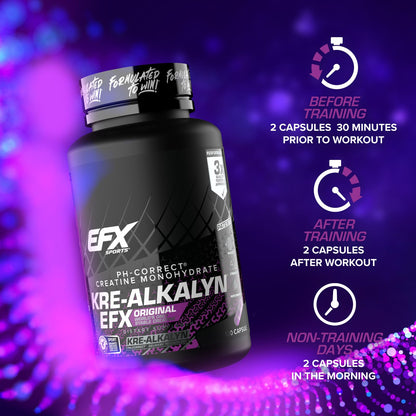 EFX Sports Kre-Alkalyn EFX | pH Correct Creatine Monohydrate Pill Supplement | Strength, Muscle Growth & Performance - dailyvitalstore