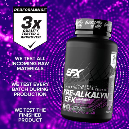 EFX Sports Kre-Alkalyn EFX | pH Correct Creatine Monohydrate Pill Supplement | Strength, Muscle Growth & Performance - dailyvitalstore