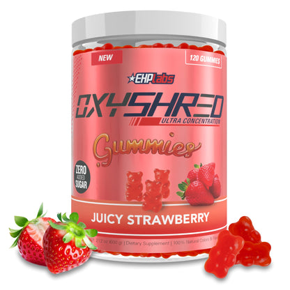 EHP Labs OxyShred Gummies - Pre Workout Gummies & Energy Chews with 100mg Caffeine, L-Carnitine for Thermo & Metabolic Support, All Natural Energy Boost - dailyvitalstore