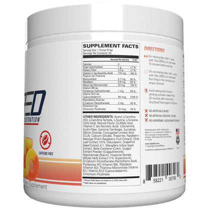 EHP Labs OxyShred Non Stimulant Pre Workout Powder - Stim Free Pre Workout, Caffeine Free Preworkout for Men & Women with L Glutamine & Acetyl L Carnitine - Peach, 60 Servings - dailyvitalstore