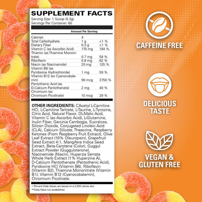 EHP Labs OxyShred Non Stimulant Pre Workout Powder - Stim Free Pre Workout, Caffeine Free Preworkout for Men & Women with L Glutamine & Acetyl L Carnitine - Peach, 60 Servings - dailyvitalstore