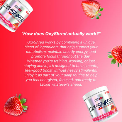 EHP Labs OxyShred Pre Workout Powder - Preworkout Powder with L Glutamine & Acetyl L Carnitine, Energy Boost Drink - Cosmic Blast, 60 Servings - dailyvitalstore