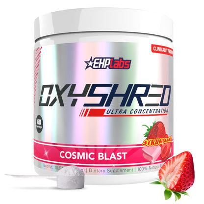 EHP Labs OxyShred Pre Workout Powder - Preworkout Powder with L Glutamine & Acetyl L Carnitine, Energy Boost Drink - Cosmic Blast, 60 Servings - dailyvitalstore