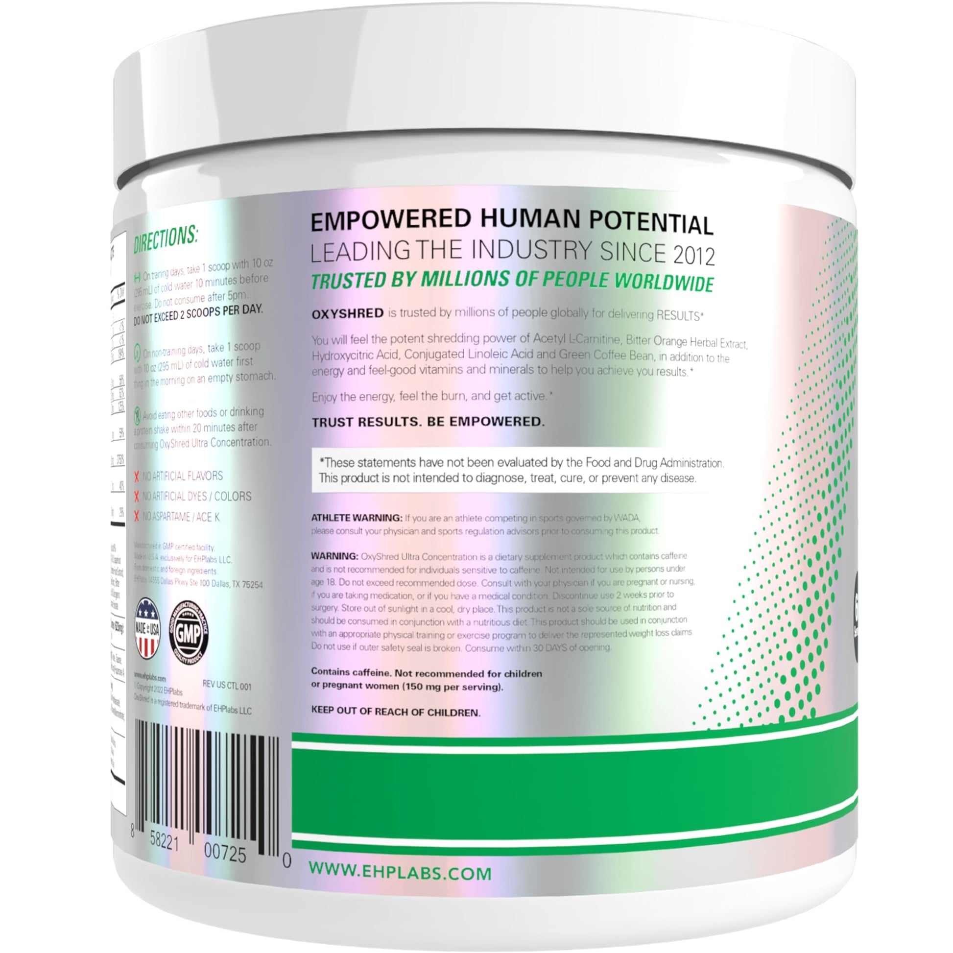 EHP Labs OxyShred Pre Workout Powder - Preworkout Powder with L Glutamine & Acetyl L Carnitine, Energy Boost Drink - Kiwi Strawberry, 60 Servings - dailyvitalstore