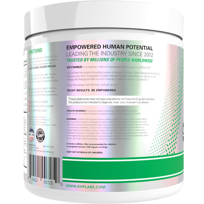 EHP Labs OxyShred Pre Workout Powder - Preworkout Powder with L Glutamine & Acetyl L Carnitine, Energy Boost Drink - Kiwi Strawberry, 60 Servings - dailyvitalstore