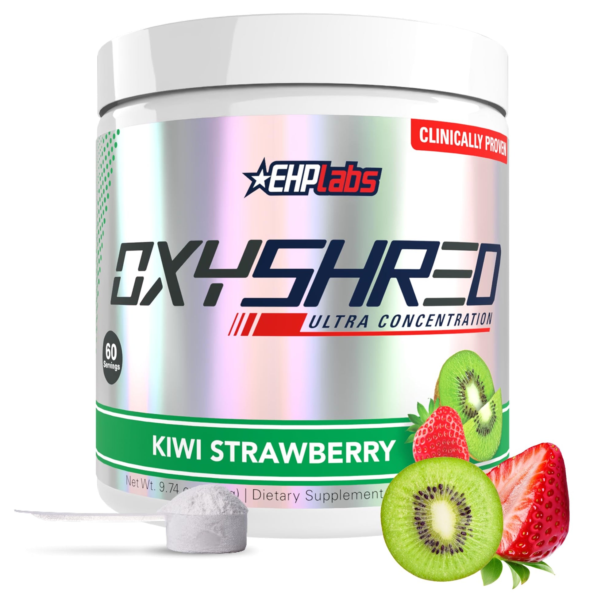 EHP Labs OxyShred Pre Workout Powder - Preworkout Powder with L Glutamine & Acetyl L Carnitine, Energy Boost Drink - Kiwi Strawberry, 60 Servings - dailyvitalstore
