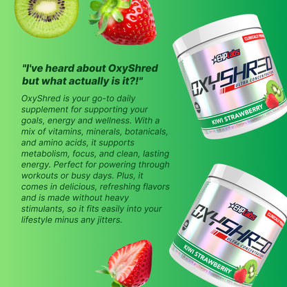 EHP Labs OxyShred Pre Workout Powder - Preworkout Powder with L Glutamine & Acetyl L Carnitine, Energy Boost Drink - Kiwi Strawberry, 60 Servings - dailyvitalstore
