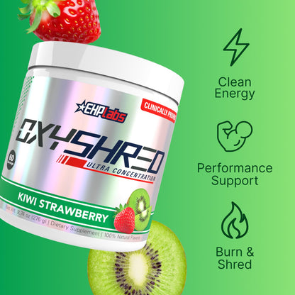 EHP Labs OxyShred Pre Workout Powder - Preworkout Powder with L Glutamine & Acetyl L Carnitine, Energy Boost Drink - Kiwi Strawberry, 60 Servings - dailyvitalstore