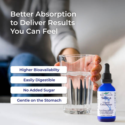 Eidon Liquid Silica Mineral Concentrate - Silica Supplement for Hair, Skin, and Nails, Supplement Drops to Support Collagen Production & Hair Loss - dailyvitalstore