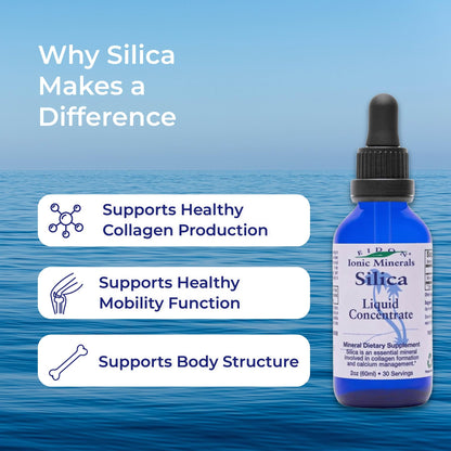 Eidon Liquid Silica Mineral Concentrate - Silica Supplement for Hair, Skin, and Nails, Supplement Drops to Support Collagen Production & Hair Loss - dailyvitalstore
