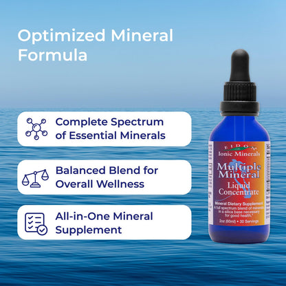 Eidon Multiple Minerals Supplement - Ionic Trace Mineral Drops for Water, with Zinc, Potassium, Chromium, & Magnesium, Natural Liquid Vitamins, Sugar Free & Bioavailable, for Men & Women - 18 oz - dailyvitalstore