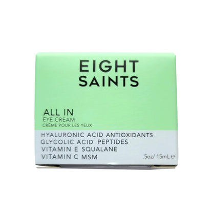 Eight Saints Skin Care All In Eye Cream, Natural and Organic Anti Aging Under Eye Cream to Reduce Puffiness, Wrinkles, and Under Eye Bags, Dark Circles Under Eye Treatment, 0.5 Ounces - dailyvitalstore