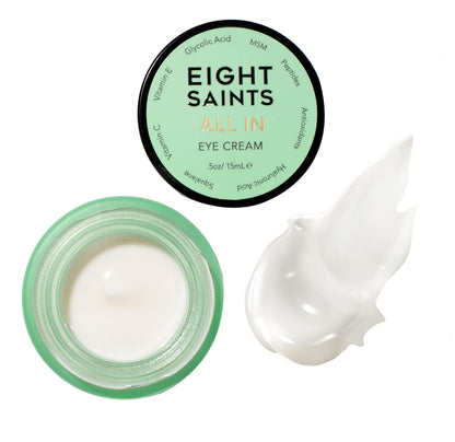 Eight Saints Skin Care All In Eye Cream, Natural and Organic Anti Aging Under Eye Cream to Reduce Puffiness, Wrinkles, and Under Eye Bags, Dark Circles Under Eye Treatment, 0.5 Ounces - dailyvitalstore