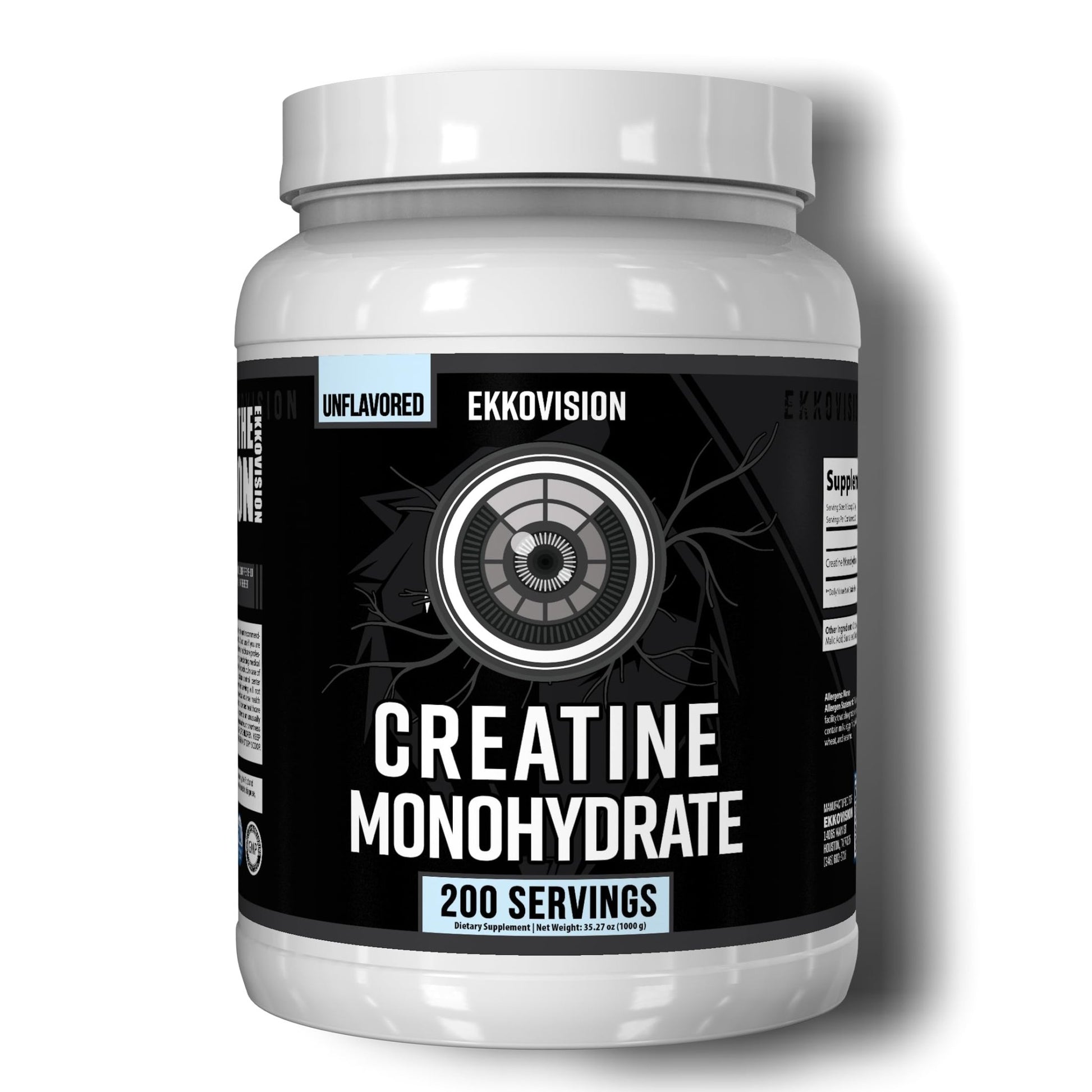 Ekkovision Creatine Monohydrate Powder, Micronized, Unflavored, Pre Workout & Post Workout Supplement for Men and Women, Energy Support, Easy to Mix in Shakes - dailyvitalstore