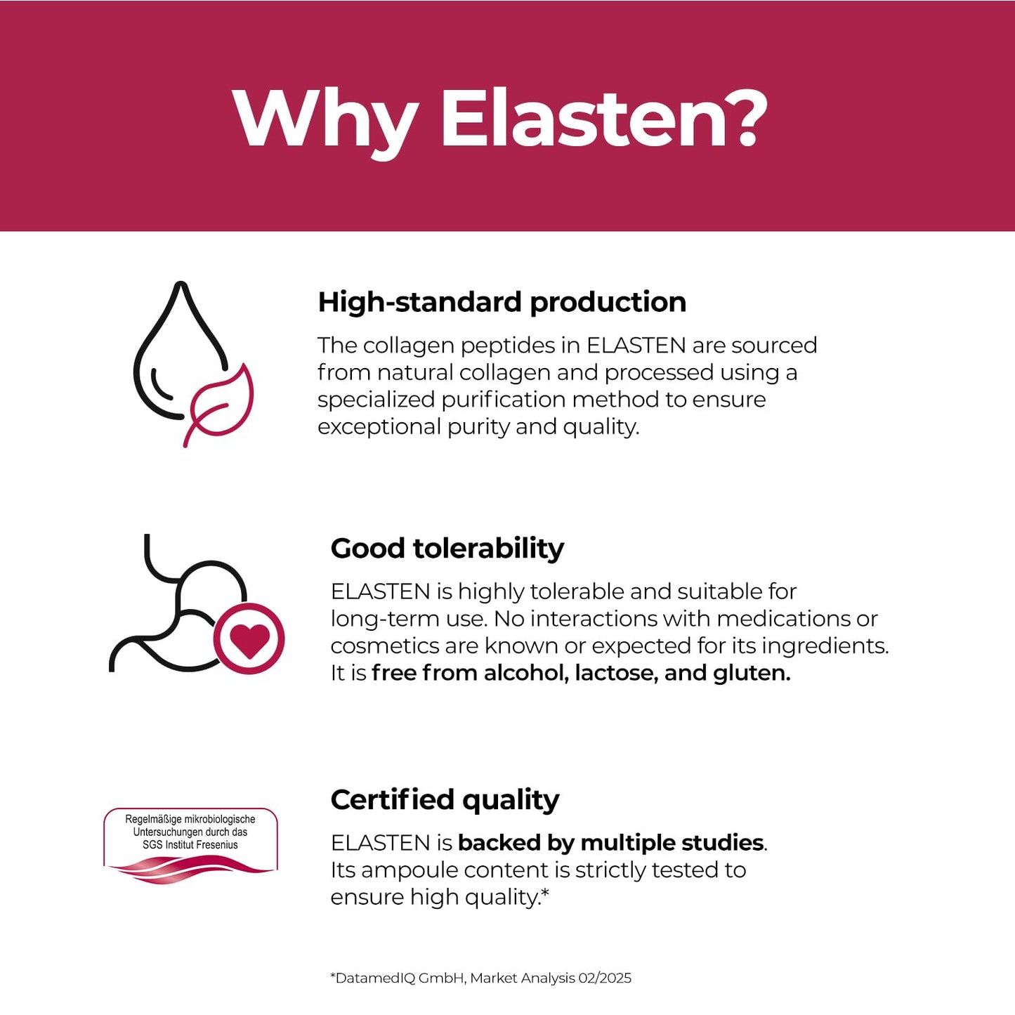 ELASTEN Clinically Tested Collagen Complex for Radiant Skin from Within – Reduces Fine Lines – Supports Healthy Connective Tissue – 28 Liquid Collagen Ampoules (0.85 fl oz / 25 ml Each) - dailyvitalstore