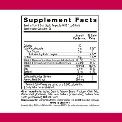 ELASTEN Clinically Tested Collagen Complex for Radiant Skin from Within – Reduces Fine Lines – Supports Healthy Connective Tissue – 28 Liquid Collagen Ampoules (0.85 fl oz / 25 ml Each) - dailyvitalstore