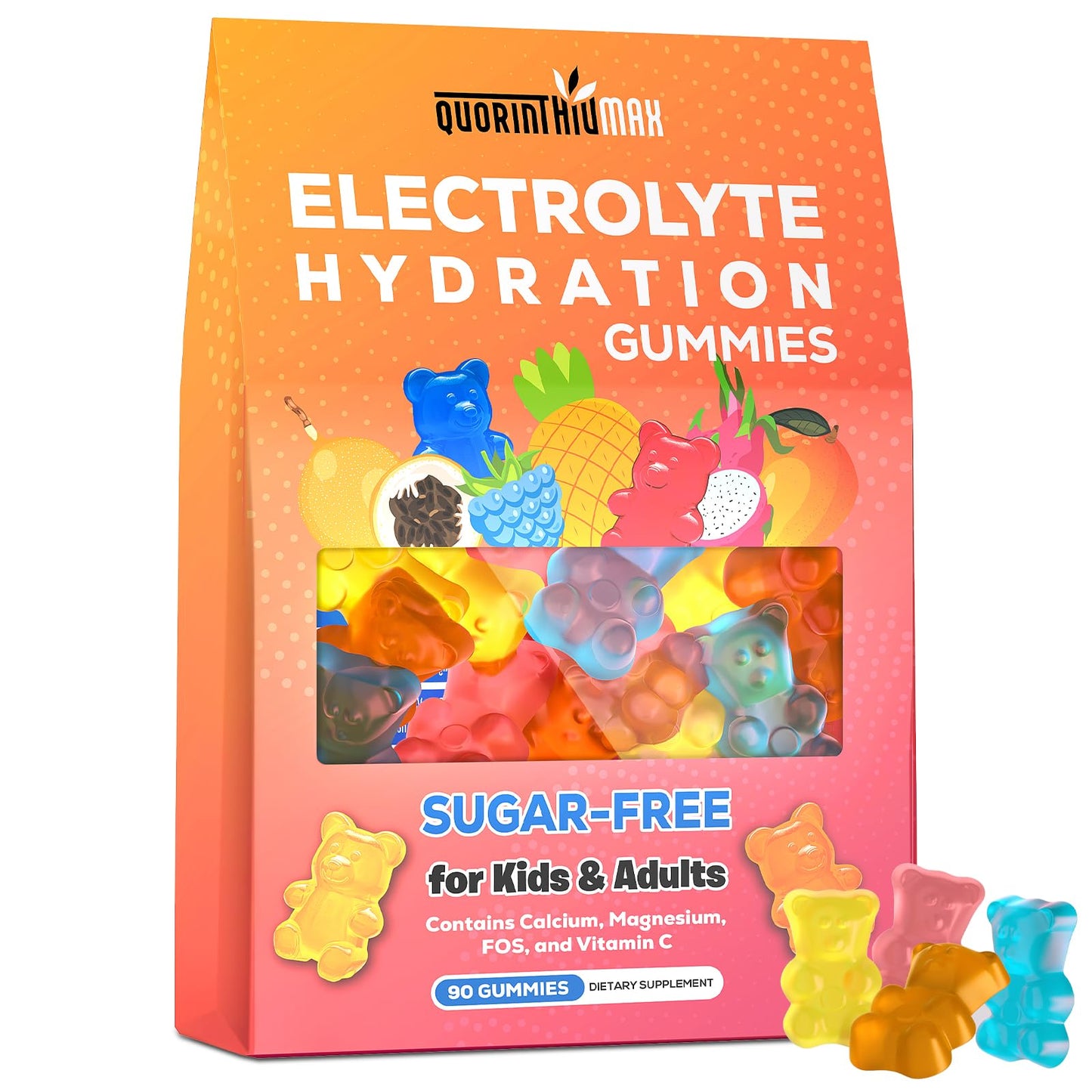 Electrolyte Gummies Sugar Free | Electrolyte Hydration Energy Gummies for Running & Sports - Energy Chews with Calcium & Vitamin C for Kids & Adults, - dailyvitalstore