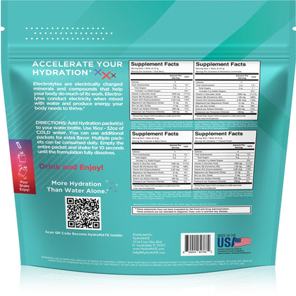 Electrolyte Powder Sugar-Free Hydration Packets Variety Pack HydroMATE 30 Sticks - dailyvitalstore