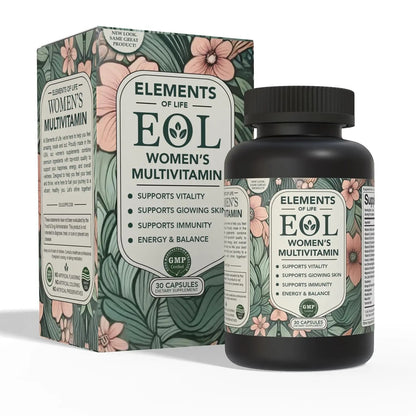 Elements of Life Multivitamin for Women – Daily Women’s Vitamins with MethyFolate, Organic Ingredients & Natural Supplements for Energy - dailyvitalstore