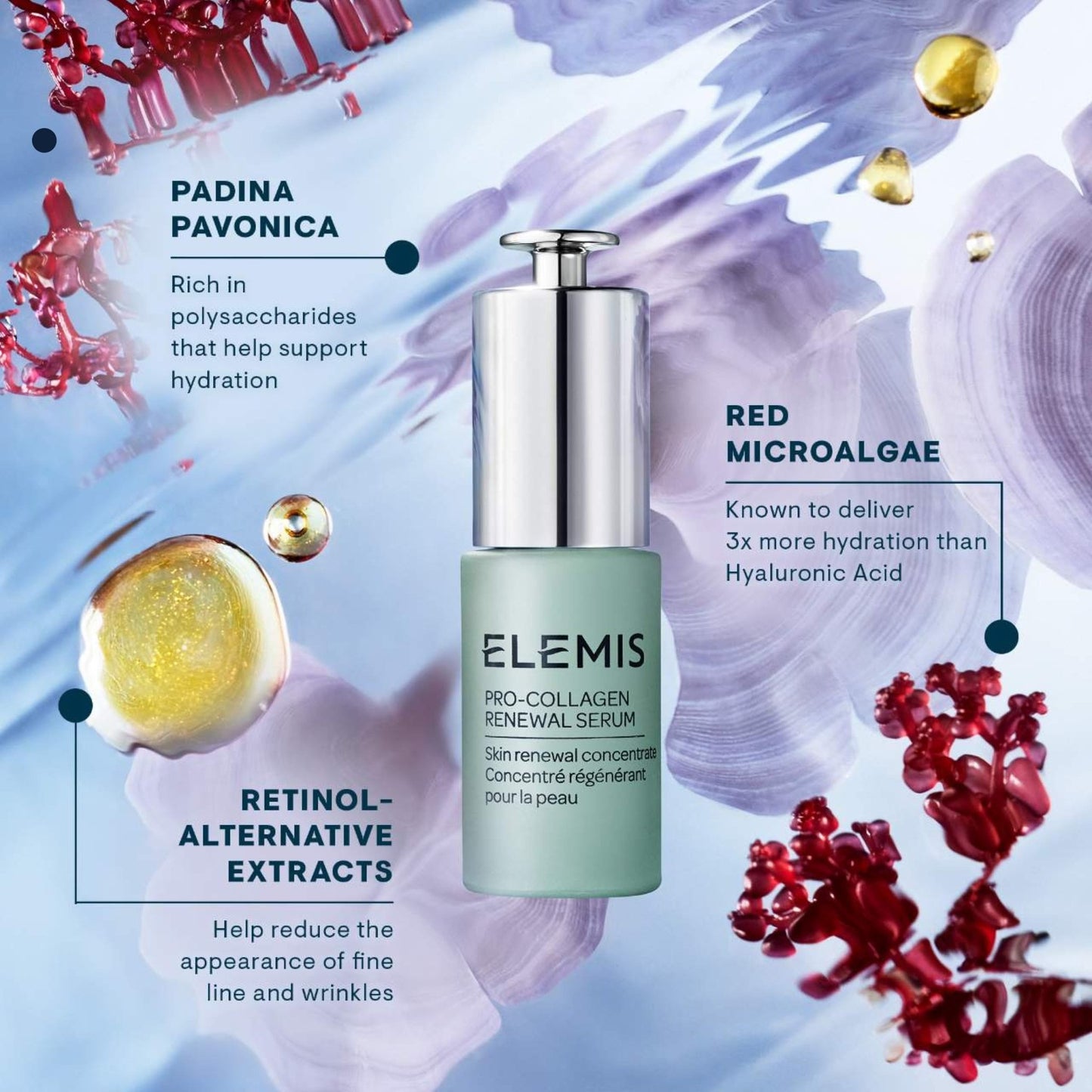 ELEMIS Pro-Collagen Renewal Serum 15ml, Gentle Retinol Alternative for Smoothing Fine Lines & Wrinkles - dailyvitalstore