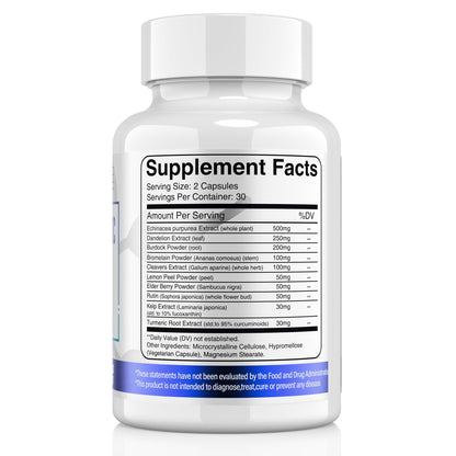 ELERULE Lymphatic Support Supplement, Lymphatic Drainage Supplements with with Dandelion, Burdock, Echinacea, Lemon & More, Lymph System Support for Men and Women – 60 Capsules - dailyvitalstore